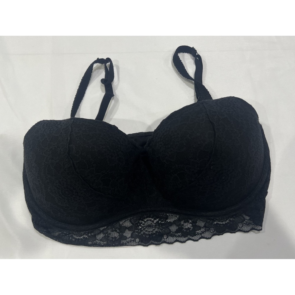 Victorias Secret PINK Lace Bra Womens Large‎ DD Black Underwire